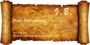 Vad Barakony névjegykártya